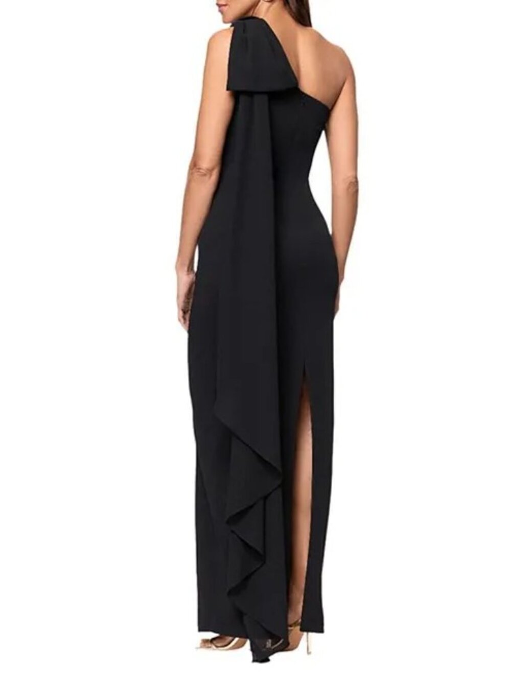 NEW Xscape One Shoulder Chiffon Drape Ball Gown Dress MSRP $259